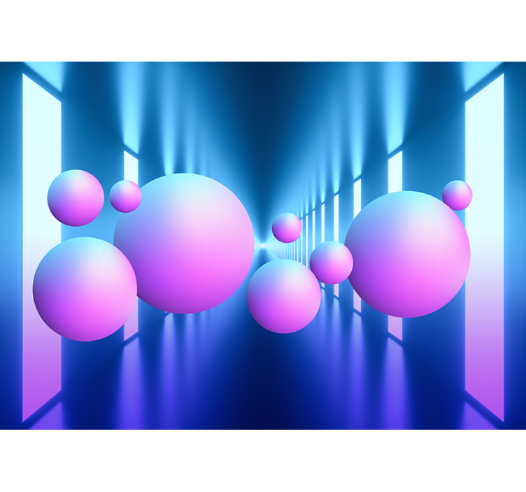 抽象照片墙呈现悬浮球体幻觉 - TenStickers