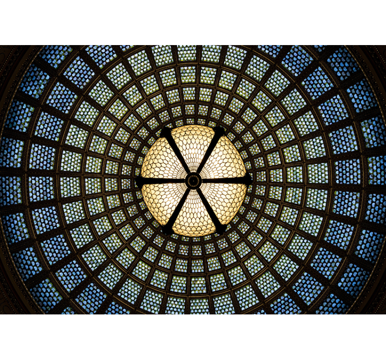 3d效果照片墙呈现彩绘玻璃天花板 - TenStickers