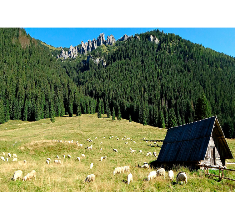 其他景观壁画 山峦叠翠，景色宜人。 - TenStickers