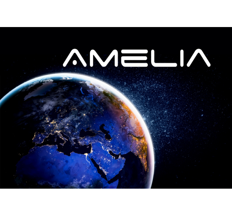 空间照片墙 地球仪和星星 - TenStickers