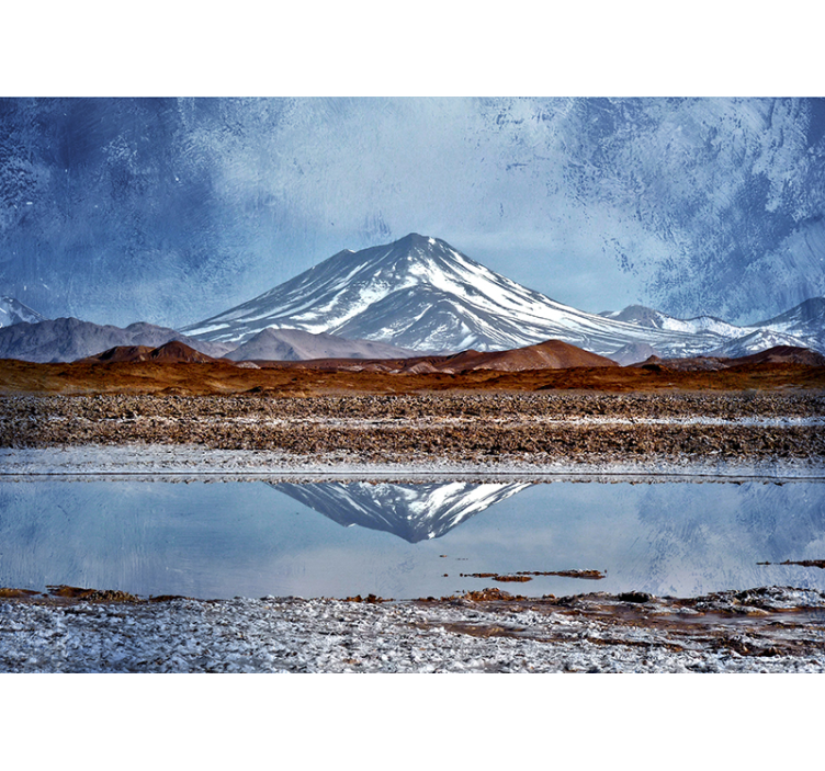 山地照片墙展现雪山倒影 - TenStickers