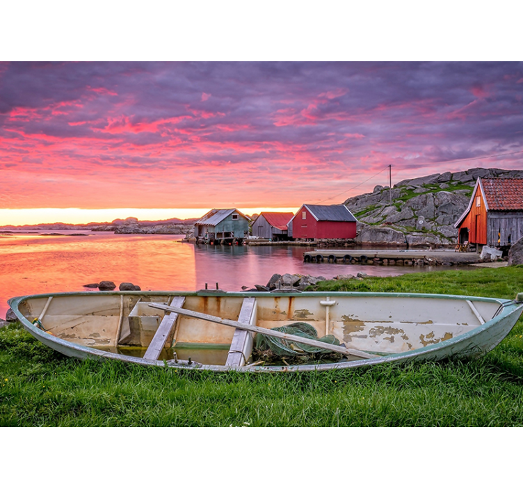 其他景观壁画美丽海滨村庄 - TenStickers