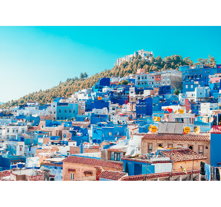 城市和乡村照片墙 蓝色麦地那城市景观 - TenStickers