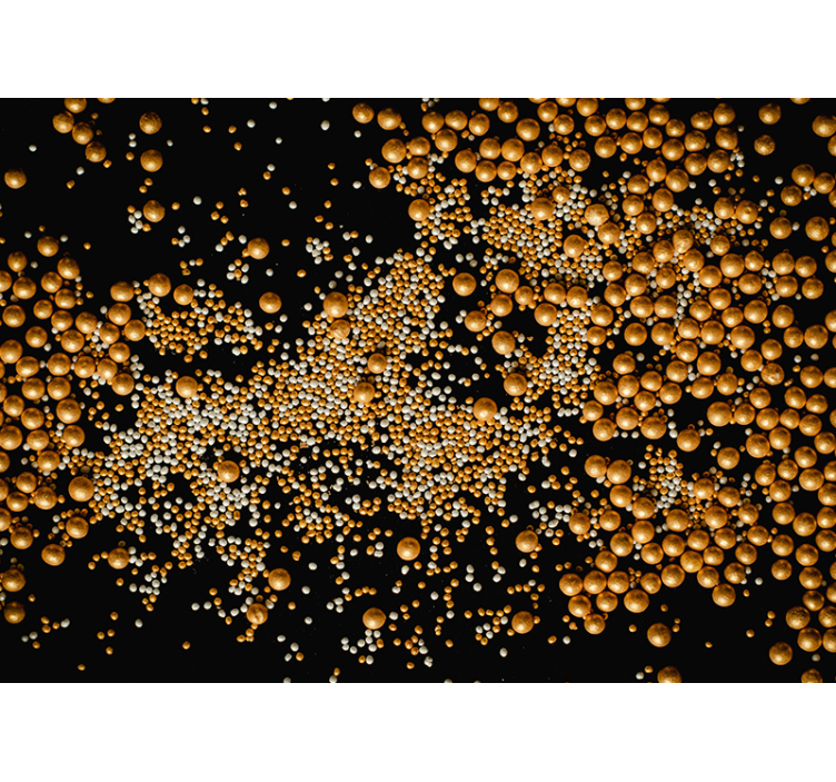 抽象照片墙黄金球体图案 - TenStickers