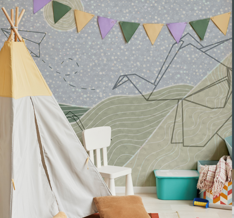 儿童房的其他壁画日本风大象设计 - TenStickers