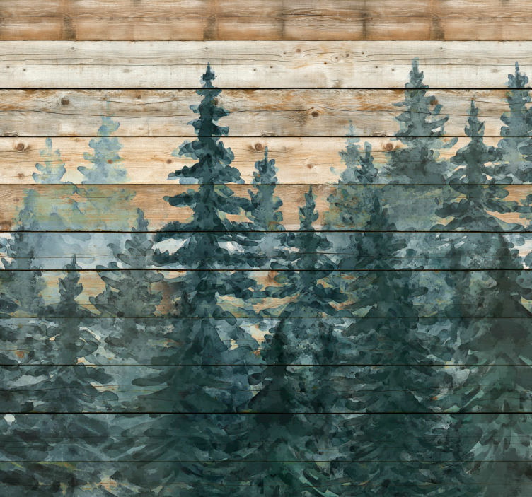 客厅的其他墙面壁画 水彩树 - TenStickers