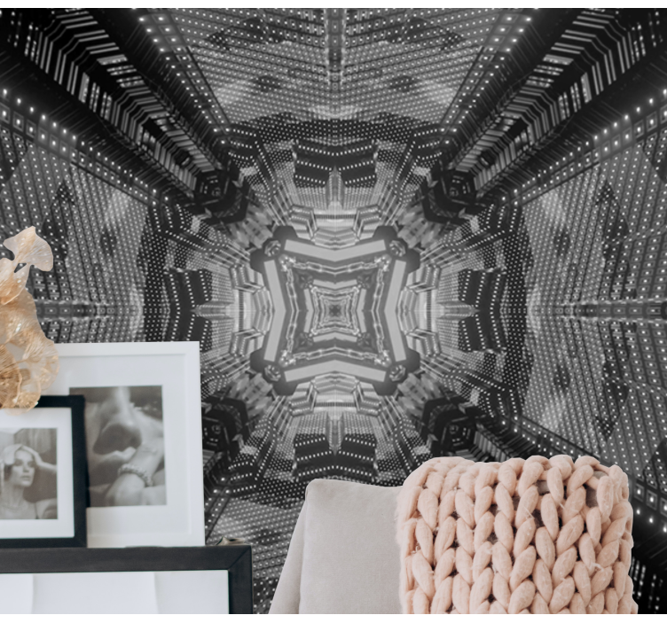 抽象照片墙展示复杂几何图案 - TenStickers