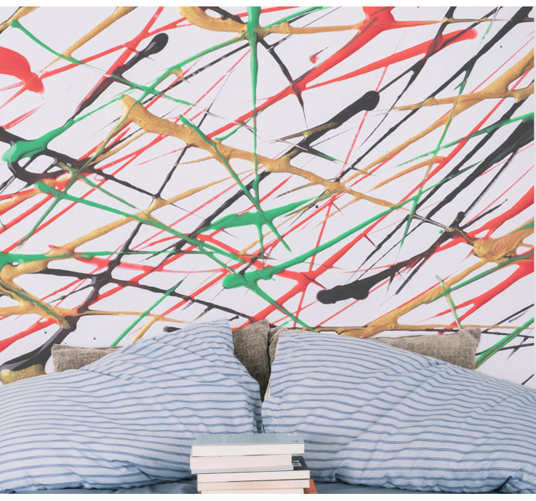 抽象照片墙充满活力的笔触 - TenStickers