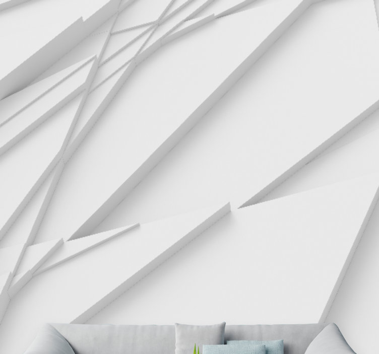 抽象照片墙与几何分层图案相结合 - TenStickers