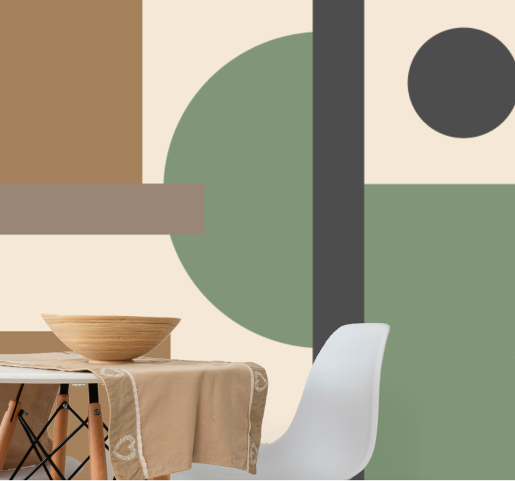 抽象照片墙与几何形状组织相结合 - TenStickers