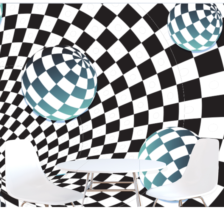 抽象照片墙幻影球体图案 - TenStickers