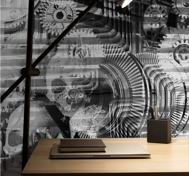 抽象照片墙机械骷髅图案 - TenStickers