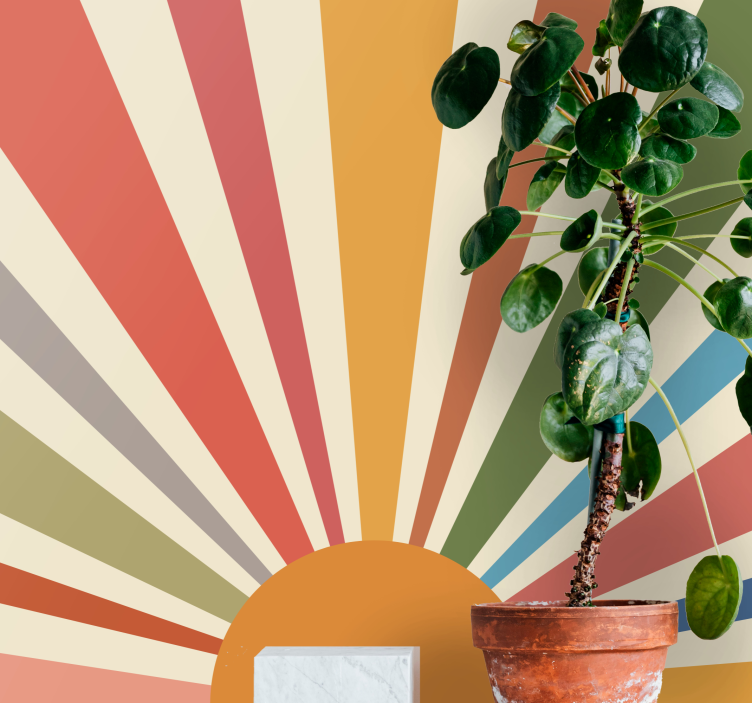 抽象照片墙日出光线图案 - TenStickers