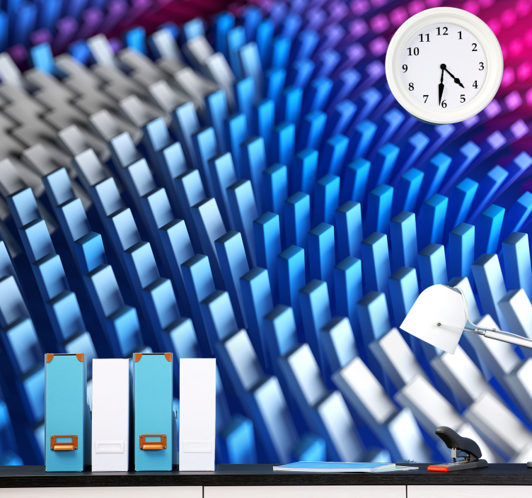 抽象照片墙呈现质感几何波纹 - TenStickers