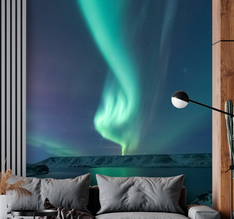 岛上壁画上令人惊叹的北极光 - TenStickers