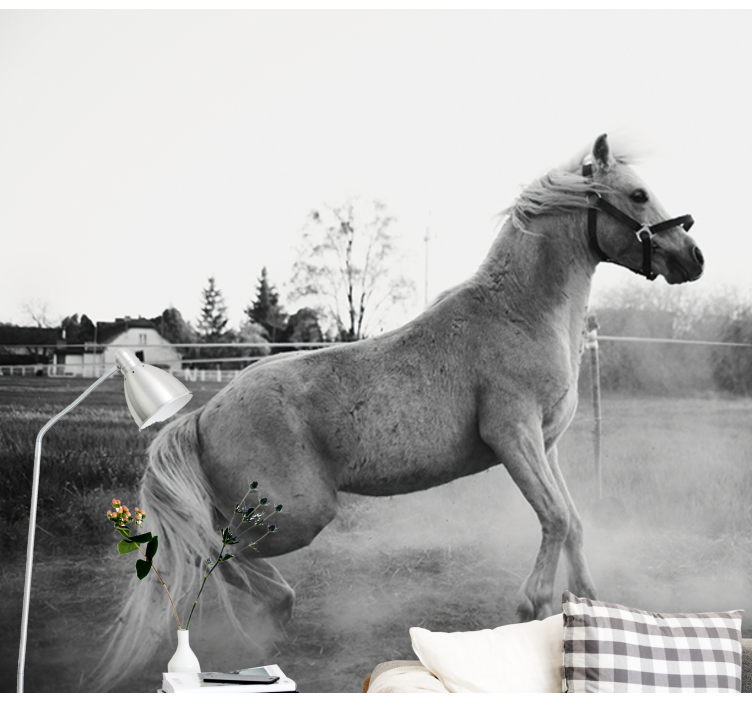 动物风格的墙面壁画奔跑的小马 - TenStickers