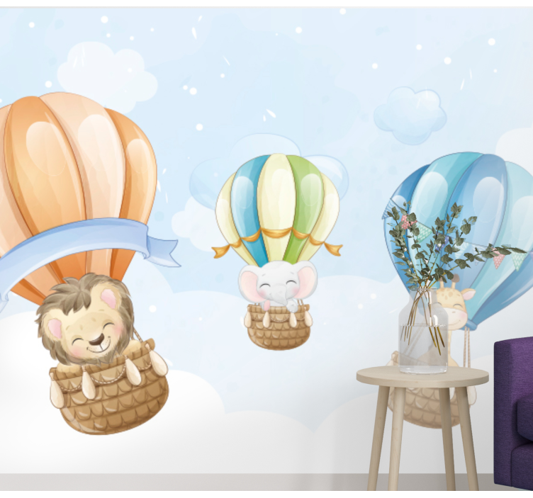 动物风格的墙面壁画充气飞艇 - TenStickers