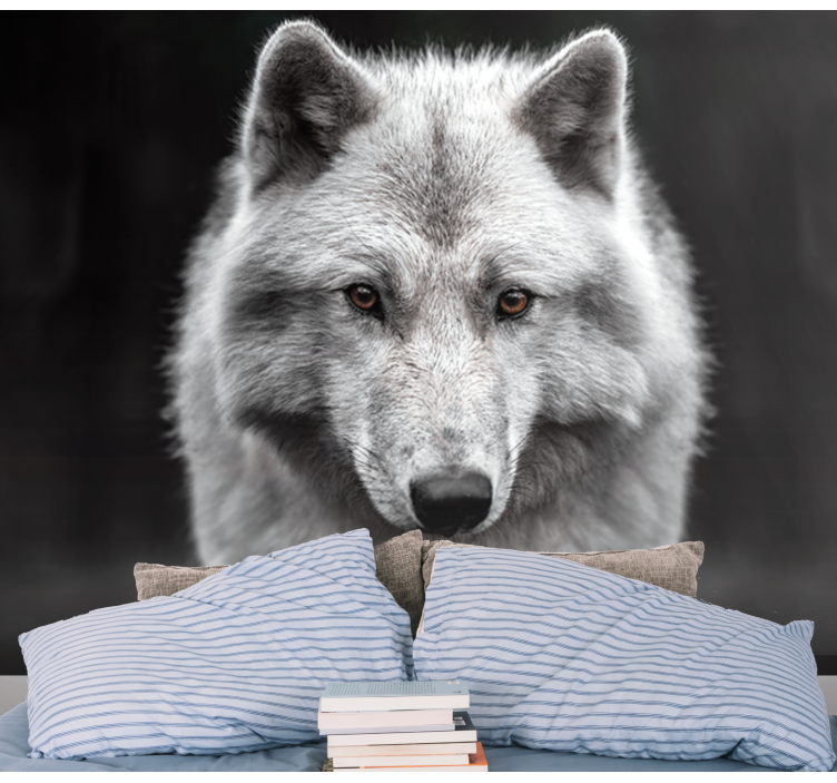 动物风格的墙面壁画 雄伟的狼肖像 - TenStickers