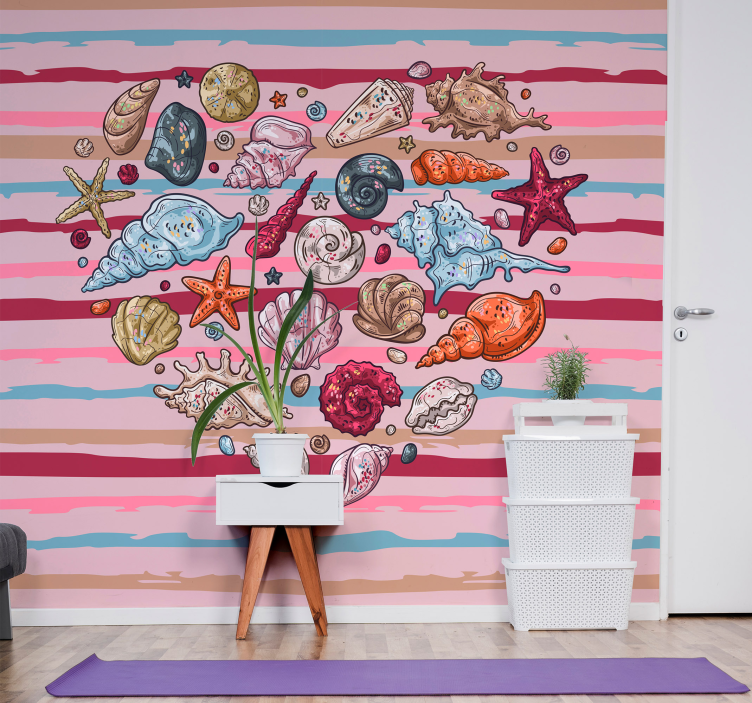 动物风格的墙面壁画 贝壳 海洋生物 - TenStickers