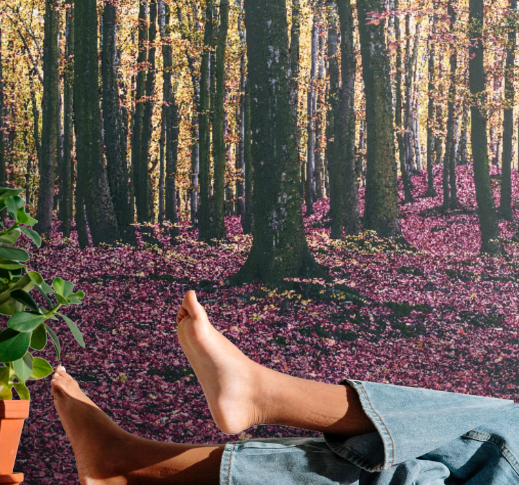 阿卡迪亚金色森林自然壁画 - TenStickers