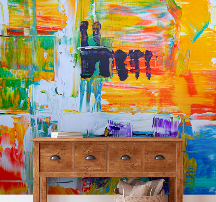 艺术照片墙呈现生动的抽象作品 - TenStickers