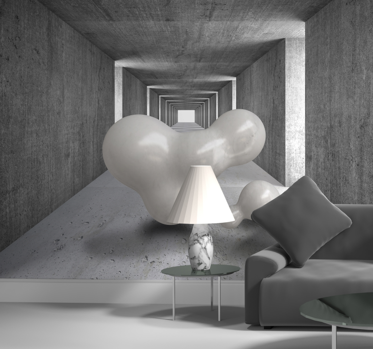 气球穿过隧道3d壁画漂浮 - TenStickers