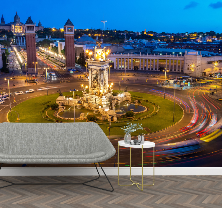 巴塞罗那西班牙广场城市墙壁画 - TenStickers