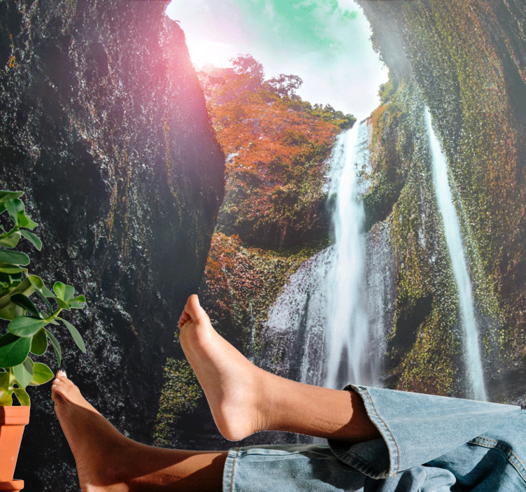 美丽的天使瀑布瀑布壁画 - TenStickers