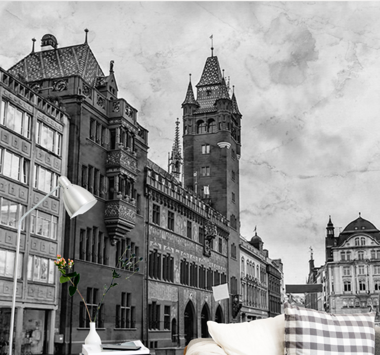 柏林墙壁画与历史塔楼建筑相结合 - TenStickers