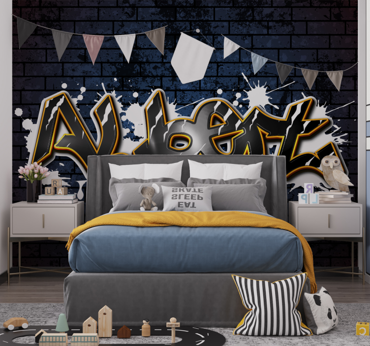 用于青少年房间的其他壁画 有名字的砖墙 - TenStickers