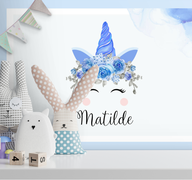 儿童房的其他壁画可爱独角兽插图 - TenStickers