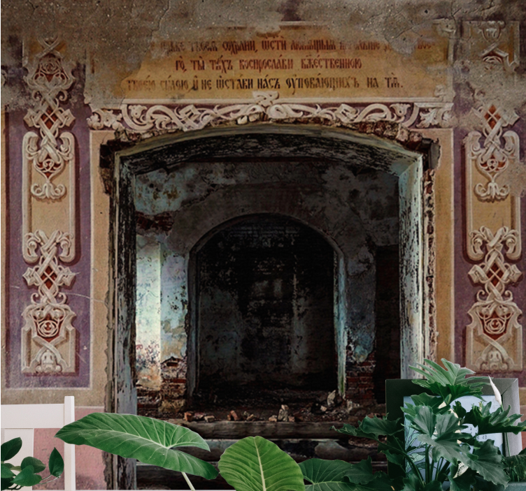 城市和乡村照片墙展现废弃复古建筑 - TenStickers