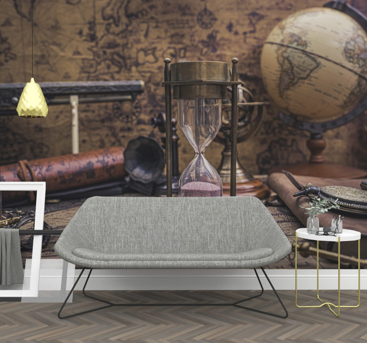 城市和乡村照片墙古董时计收藏 - TenStickers