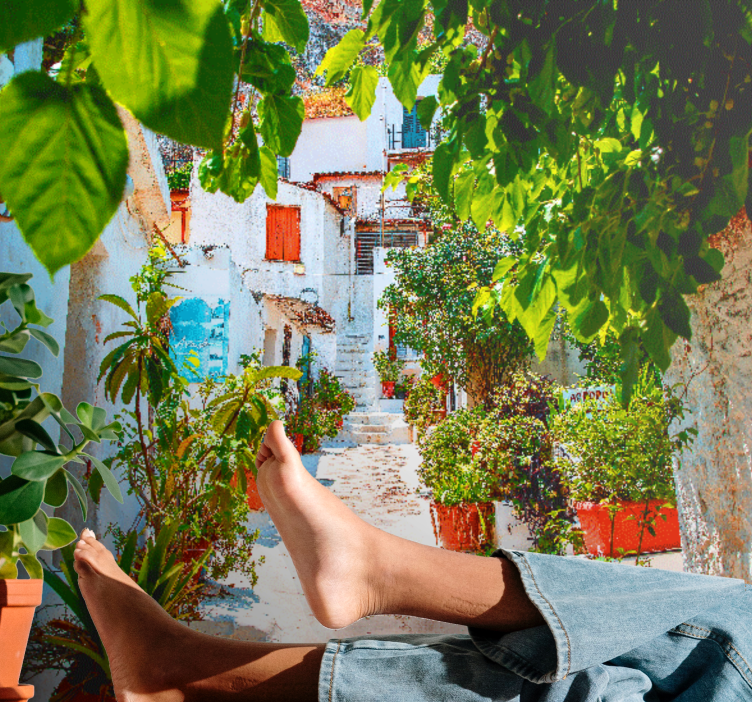 城市和乡村照片墙迷人的地中海小巷 - TenStickers