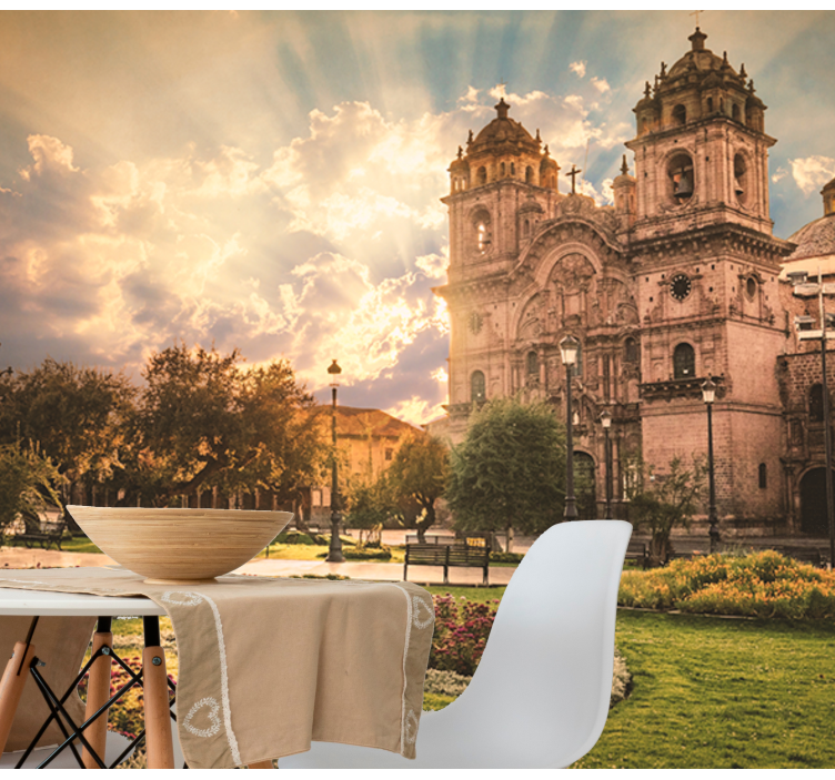 城市和乡村照片墙库斯科大教堂日落 - TenStickers