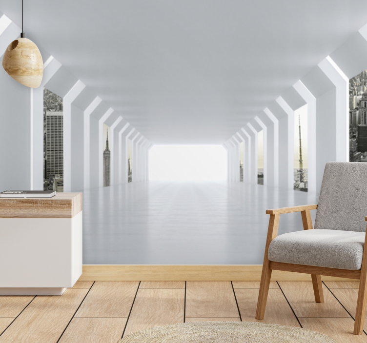 城市和乡村照片墙未来城市景观视图 - TenStickers