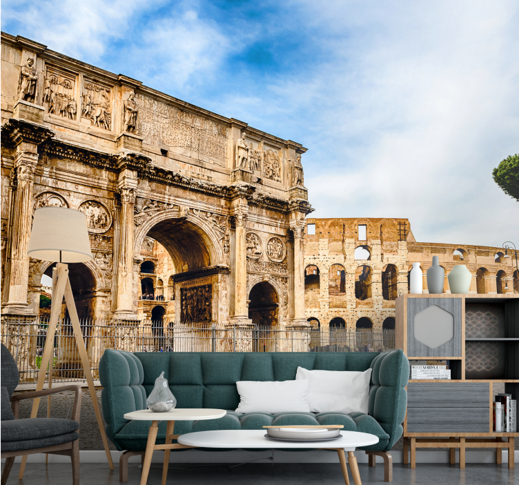 城市和乡村照片墙展示罗马历史地标 - TenStickers