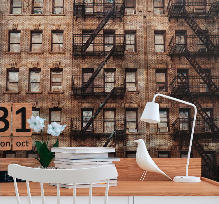 城市和乡村照片墙展现都市砖砌外立面 - TenStickers