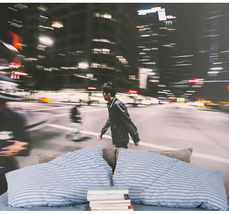 城市和乡村照片墙展示城市夜滑 - TenStickers