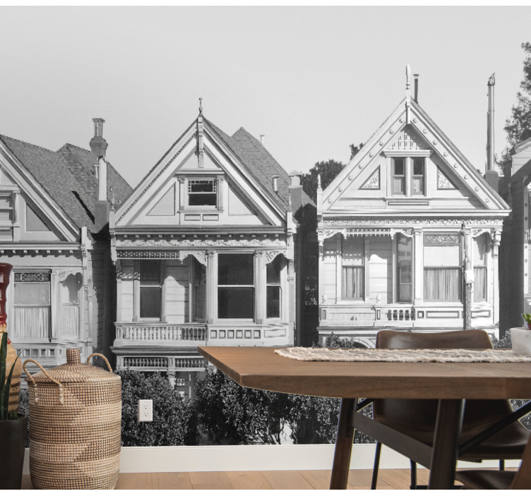 城市和乡村照片墙维多利亚风格排屋 - TenStickers