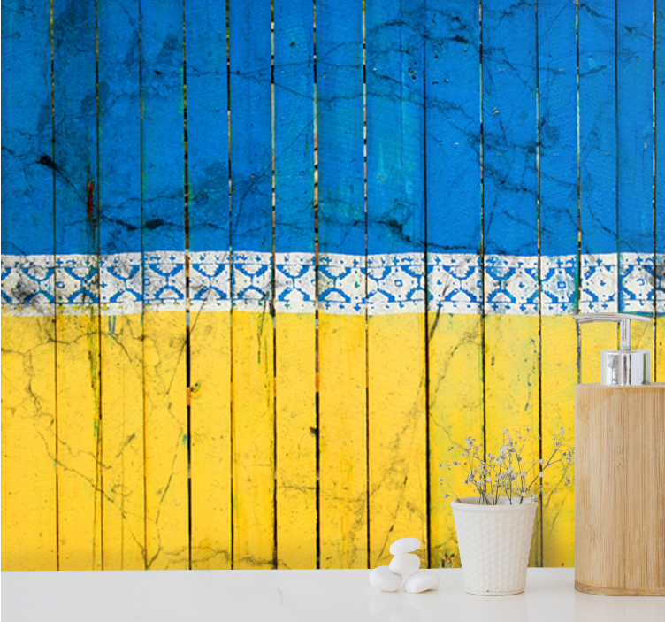 城市和乡村照片墙木纹板图案 - TenStickers