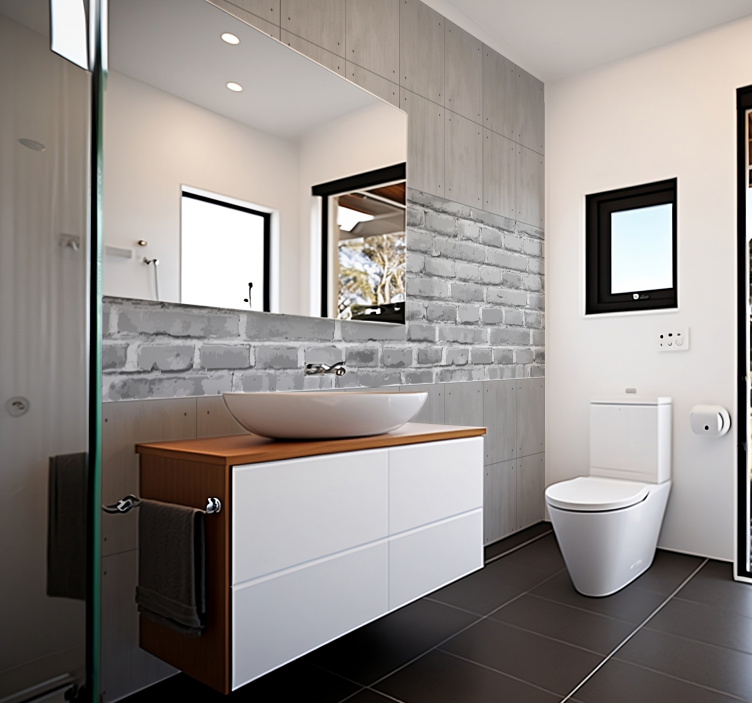 浴室的其他壁画 水泥板 - TenStickers