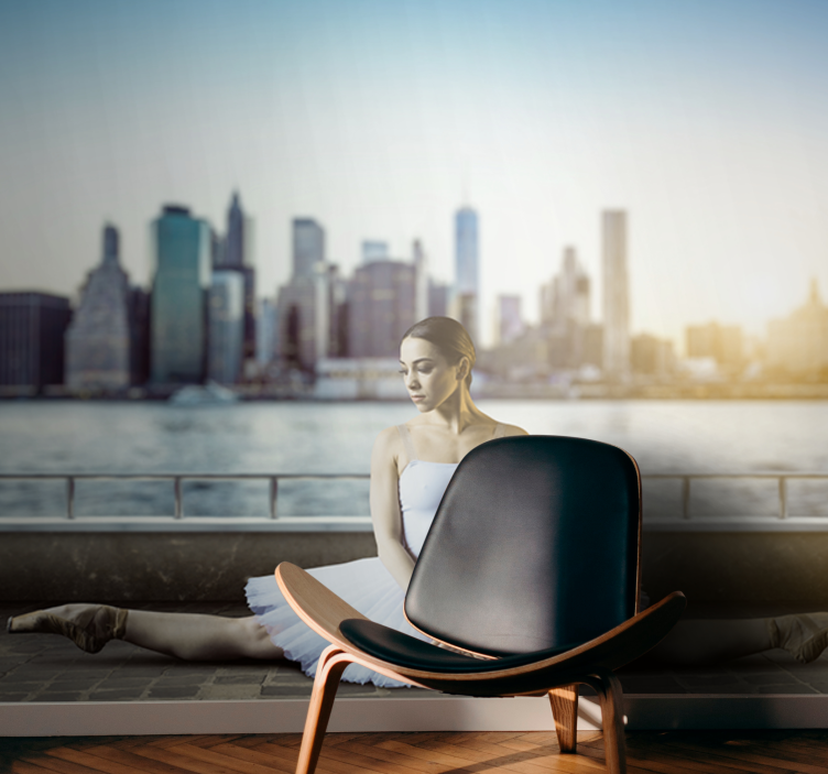 在纽约摩天大楼上跳舞 纽约壁画 - TenStickers