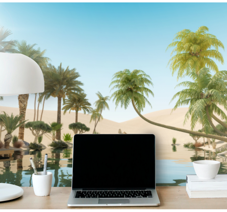 沙漠照片墙 郁郁葱葱的绿洲景观 - TenStickers