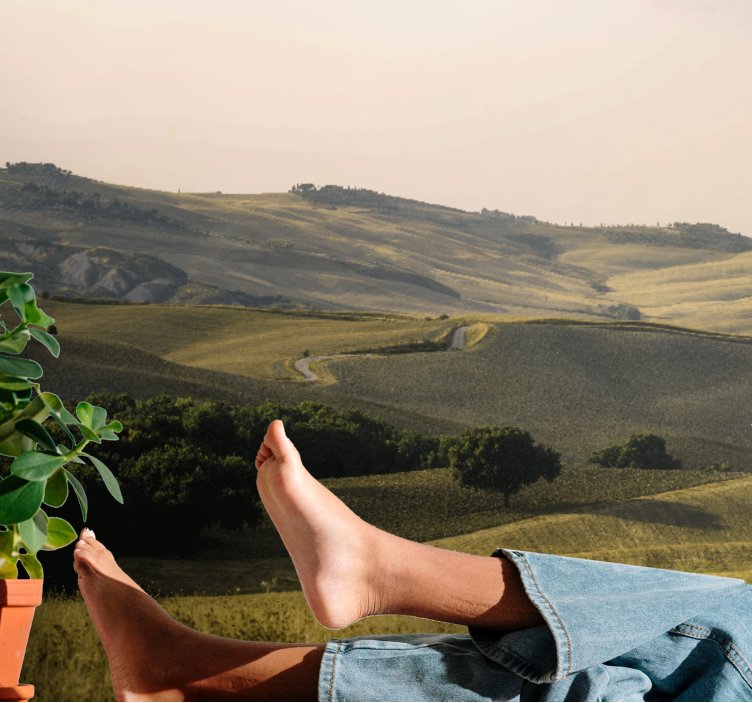 托斯卡纳景观自然墙壁画的领域 - TenStickers