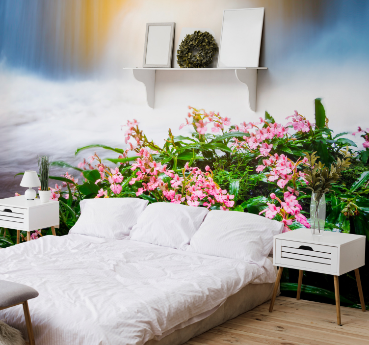 花卉照片墙 娇嫩的粉红色花朵 - TenStickers