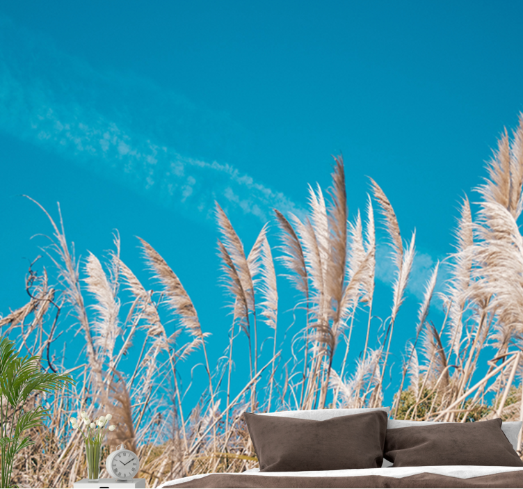 花卉照片墙带来芦苇草的宁静 - TenStickers