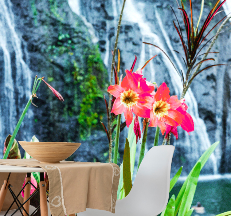 花卉照片墙粉色热带花卉 - TenStickers