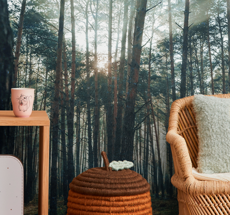 森林照片墙宁静松树林 - TenStickers