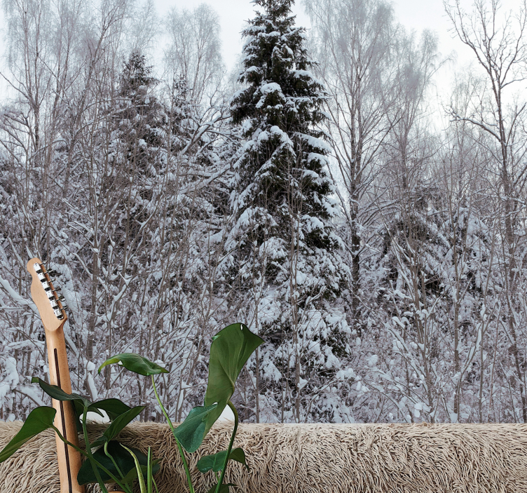 森林照片墙冬季林地景观 - TenStickers